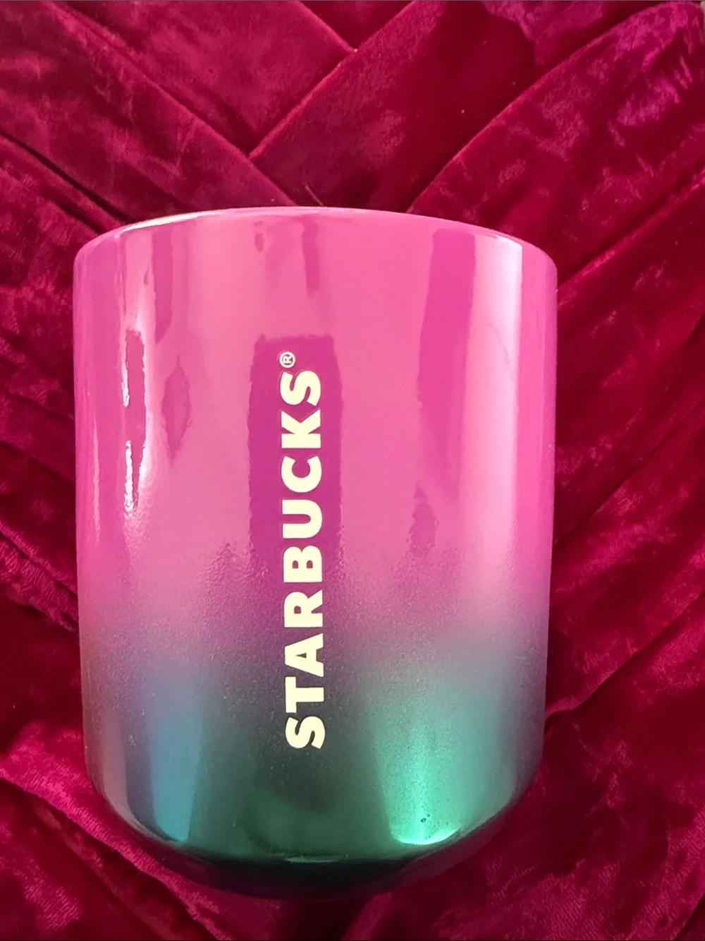 Starbucks Iridescent Rainbow Ceramic Short Mug